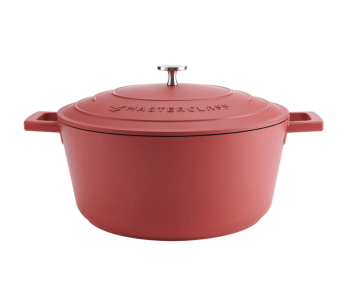 MasterClass cacerola redonda compatible con inducción de aluminio fundido rojo 5L