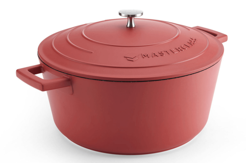 Casseruola rotonda MasterClass in alluminio fuso rosso compatibile con l'induzione 5L