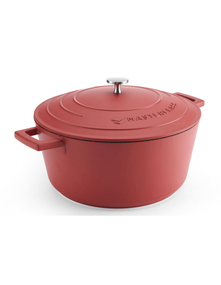Casseruola rotonda MasterClass in alluminio fuso rosso compatibile con l'induzione 5L