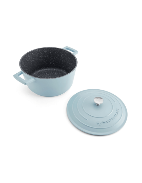 MasterClass pastel blue cast aluminium induction casserole 4L