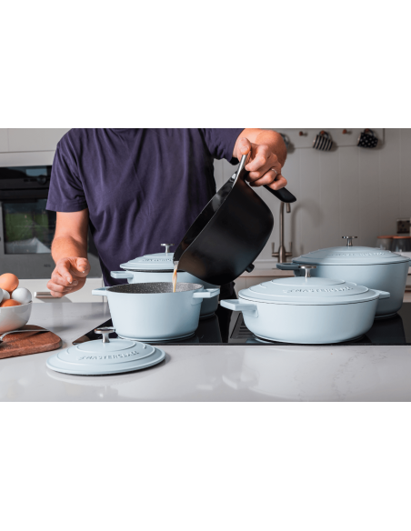 MasterClass pastelblå induktionsgryde i støbt aluminium 4L