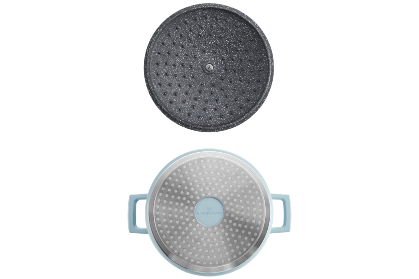 MasterClass pastel blue cast aluminium induction casserole 4L