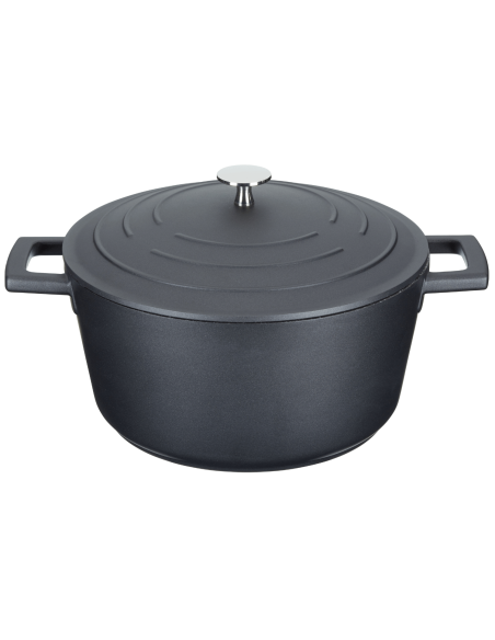 MasterClass induktionskompatibel gryde i støbt aluminium, sort 4L