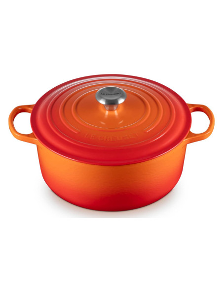 Caçarola de ferro fundido esmaltada redonda de 24 cm Le Creuset Signature Volcanique