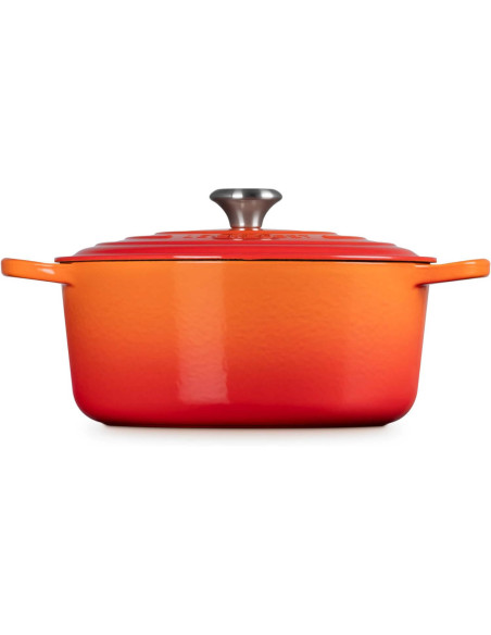 Le Creuset Signature 24 cm rund emaljert støpejernsgryte Volcanique