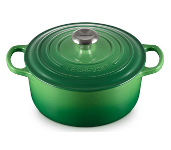 Le Creuset Signature ronde geëmailleerde gietijzeren braadpan 24cm Bamboe