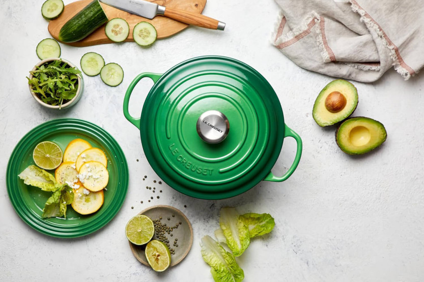 Le Creuset Signature cacerola redonda de hierro fundido esmaltado 24cm Bambú