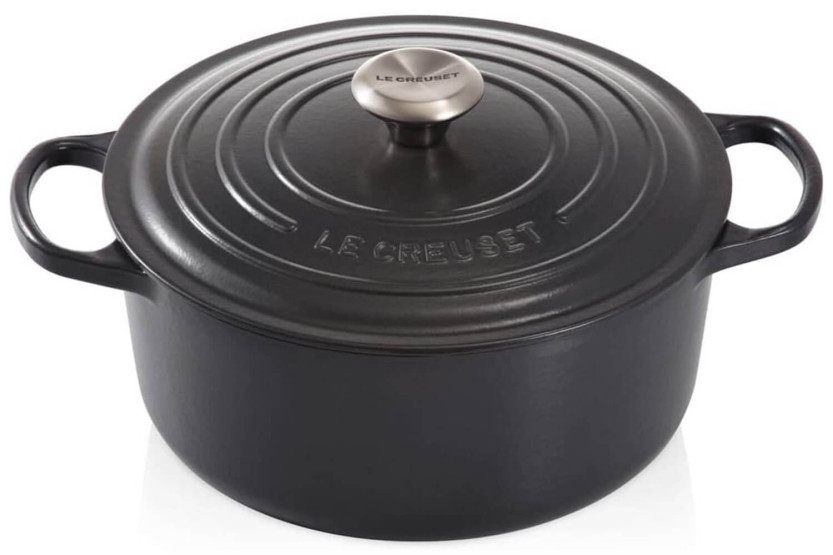 Le Creuset Signature ronde geëmailleerde gietijzeren braadpan 28cm Mat Zwart