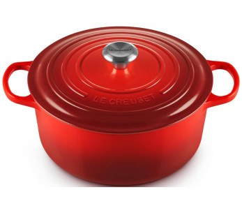 Le Creuset Signature ronde geëmailleerde gietijzeren braadpan 28cm Cerise
