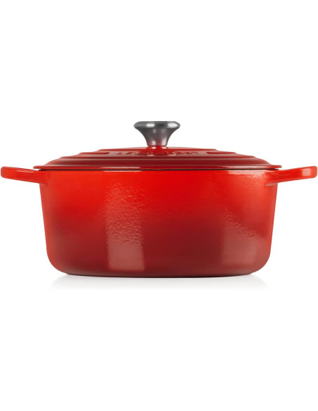 Le Creuset Signature ronde geëmailleerde gietijzeren braadpan 28cm Cerise
