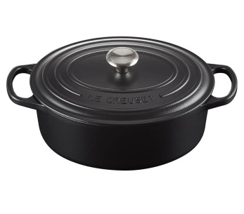 Le Creuset Signature oval emaljert støpejernsgryte 29 cm svart matt