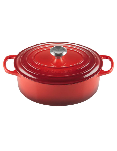 Caçarola oval em ferro fundido esmaltado Le Creuset Signature 29cm cereja