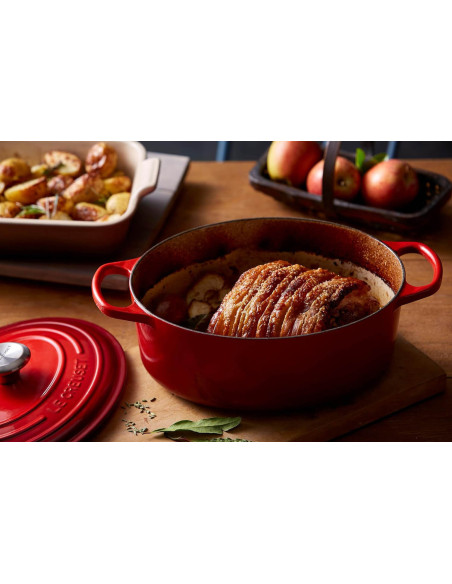 Le Creuset Signature emaloitu valurautainen soikea kattila 29cm kirsikkainen