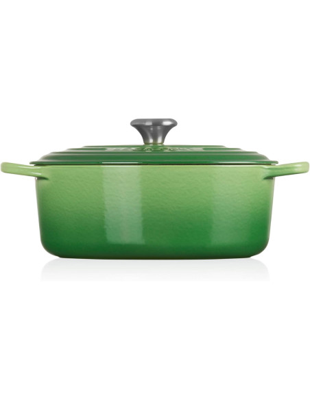 Le Creuset Signature oval enamelled cast iron casserole 29cm Bamboo