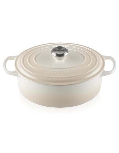 Le Creuset Signature emaloitu valurautainen soikea kattila 29cm Meringue (marenki)