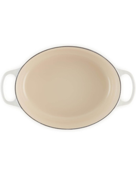 Le Creuset Signature emaloitu valurautainen soikea kattila 29cm Meringue (marenki)
