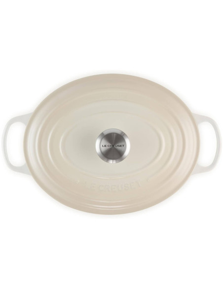 Le Creuset Signature emaloitu valurautainen soikea kattila 29cm Meringue (marenki)