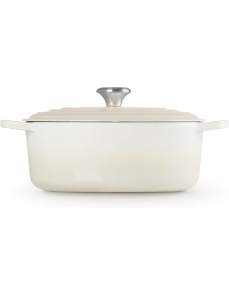 Le Creuset Signature emaloitu valurautainen soikea kattila 29cm Meringue (marenki)