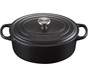 Le Creuset Signature emaloitu valurautainen soikea kattila 33cm Matt Black (musta)