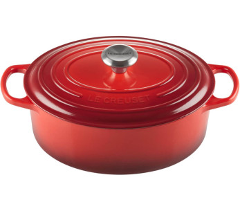 Caçarola oval em ferro fundido esmaltado Le Creuset Signature 33cm Cerise