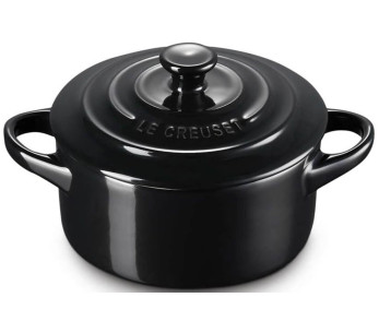 Le Creuset Mini pyöreä keraaminen Cocotte 10cm Musta Onyx