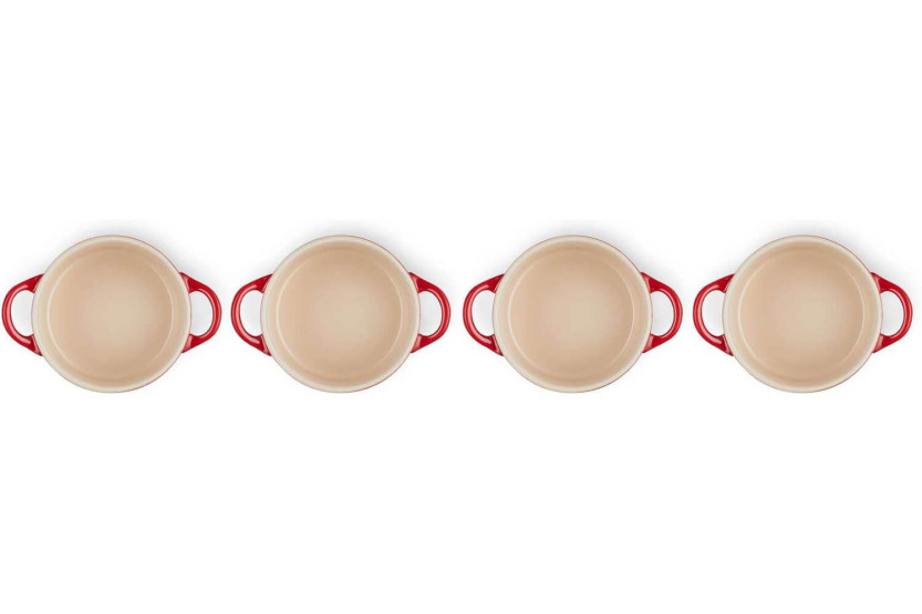 Set di 4 mini casseruole in ceramica Le Creuset da 10 cm Cerise