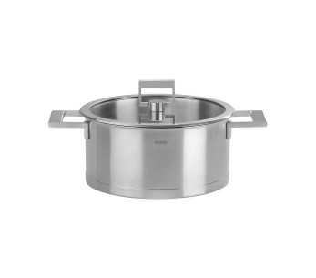 Casseruola Cristel Strate Fixe in acciaio inossidabile 18/10 + coperchio piatto in vetro