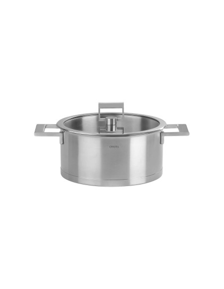 Casseruola Cristel Strate Fixe in acciaio inossidabile 18/10 + coperchio piatto in vetro