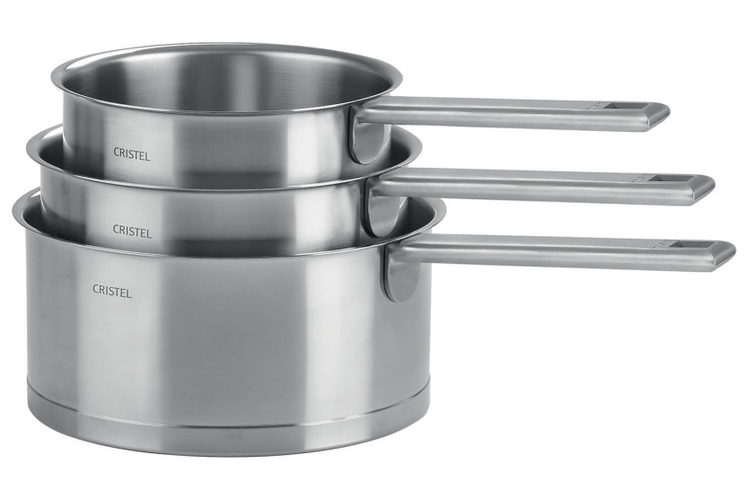 Set di 3 pentole Cristel Strate Fixe in acciaio inox 18/10 - 16, 18 e 20 cm