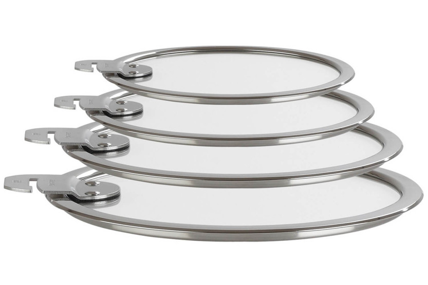 Set van 4 Cristel Strate Amovable 14 tot 20cm gehard glazen platte deksels