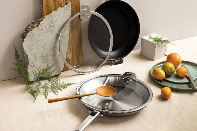 Set med 4 st Cristel Strate Amovable 14 till 20 cm platta lock av härdat glas