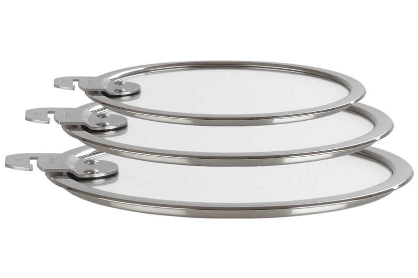 Set di 3 coperchi piatti in vetro temperato Cristel Strate Amovable da 16 a 20 cm