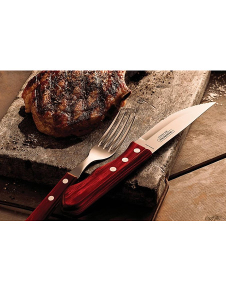 Set of 4 Tramontina Jumbo red steak knives