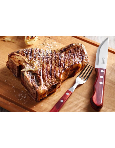 Set of 4 Tramontina Jumbo red steak knives