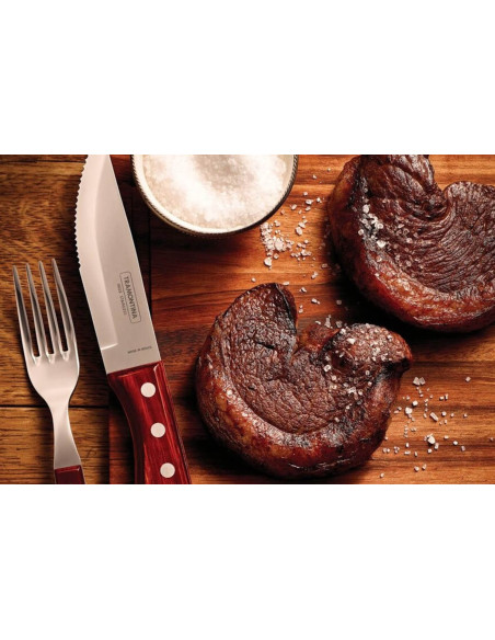 Set of 4 Tramontina Jumbo red steak knives