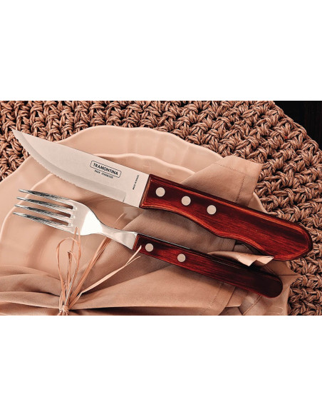 Set of 4 Tramontina Jumbo red steak knives