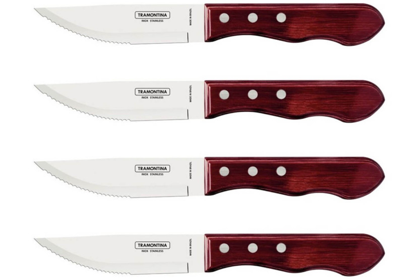Set of 4 Tramontina Jumbo red steak knives