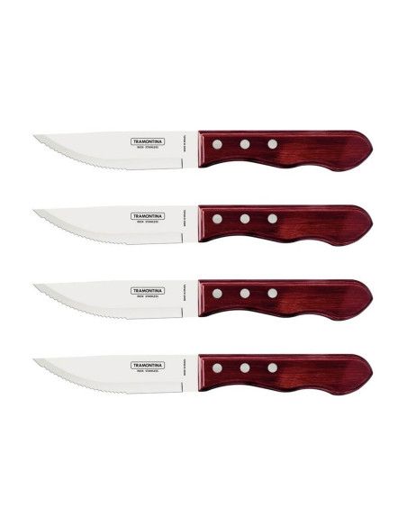 Set of 4 Tramontina Jumbo red steak knives