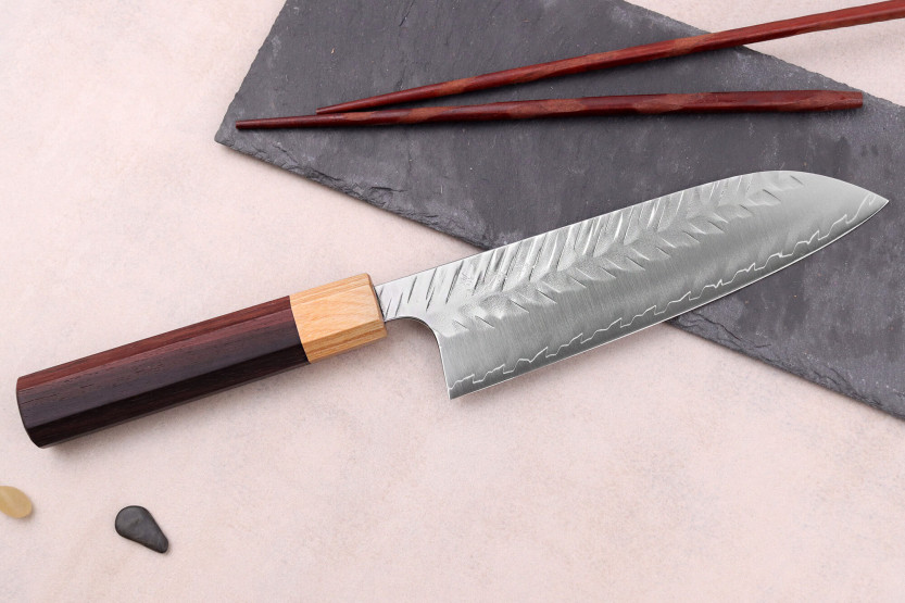 16,5cm Yoshimi Kato SPG Strix V-Tsuchime Santokumes, handgemaakt in Japan