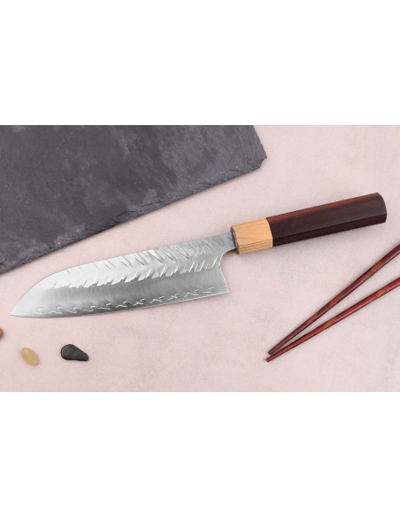Yoshimi Kato V-Tsuchime Strix santoku japansk kniv