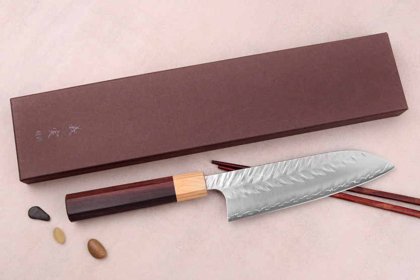 16,5cm Yoshimi Kato SPG Strix V-Tsuchime Santokumes, handgemaakt in Japan