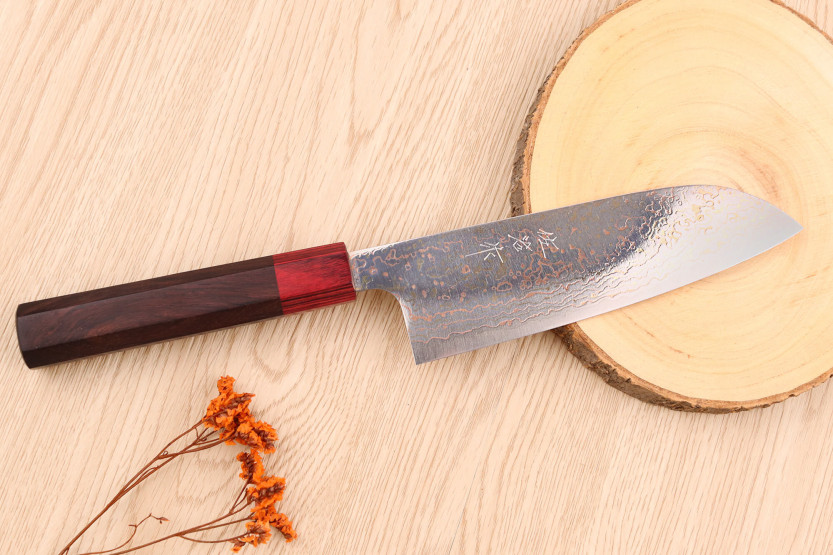 VG10 Rainbow Takeshi Saji 16.5cm Japans handgemaakt santoku mes
