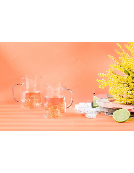 Set van 2 Cristel 45cl glazen mokken