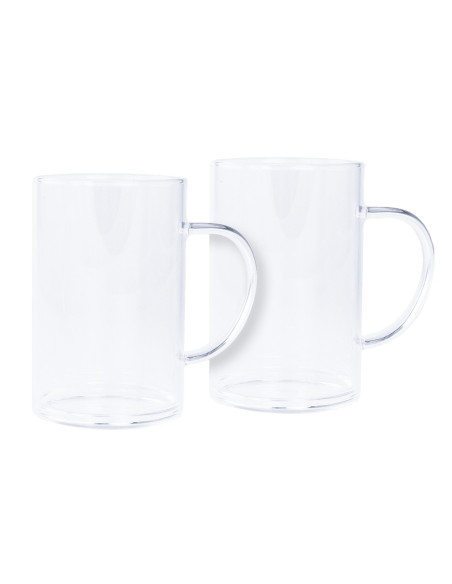 Conjunto de 2 chávenas de café em vidro borossilicato Cristel