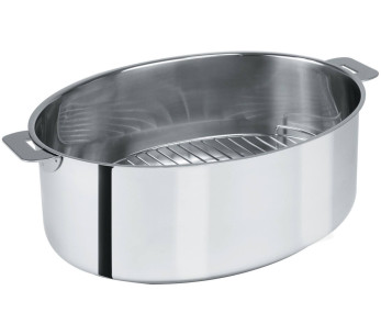 Cristel Mutine löstagbar oval gryta 30 cm + grill i rostfritt stål