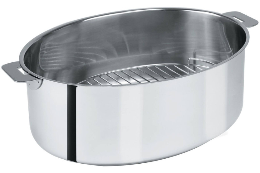Cristel Mutine cacerola oval extraíble 30cm + rejilla de acero inoxidable y tapa de cristal