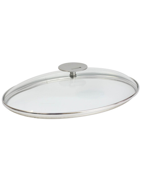 Cristel Mutine cacerola oval extraíble 30cm + rejilla de acero inoxidable y tapa de cristal
