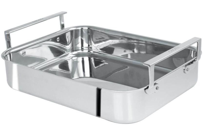 Cristel oven dish 30x22cm trilaminate in 18/10 stainless steel