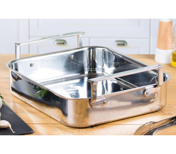 Fuente de horno Cristel 30x22cm trilaminada en acero inoxidable 18/10 2