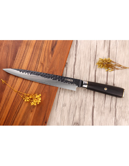 20 cm Fukito Ebano Damasco VG10 coltello sujihiki